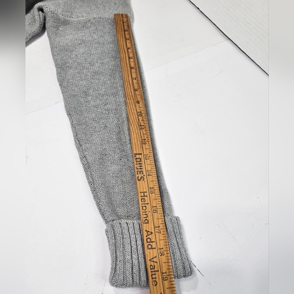 L.L. Bean Gray Cable Knit Turtleneck Sweater - Picture 9 of 11